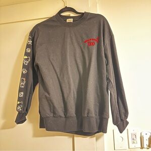 Hello Kitty Black Graphic Crewneck Sweatshirt - Casual Men Sweater
